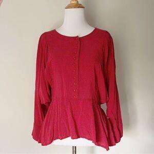 Maeve red polka dot  Peasant Blouse